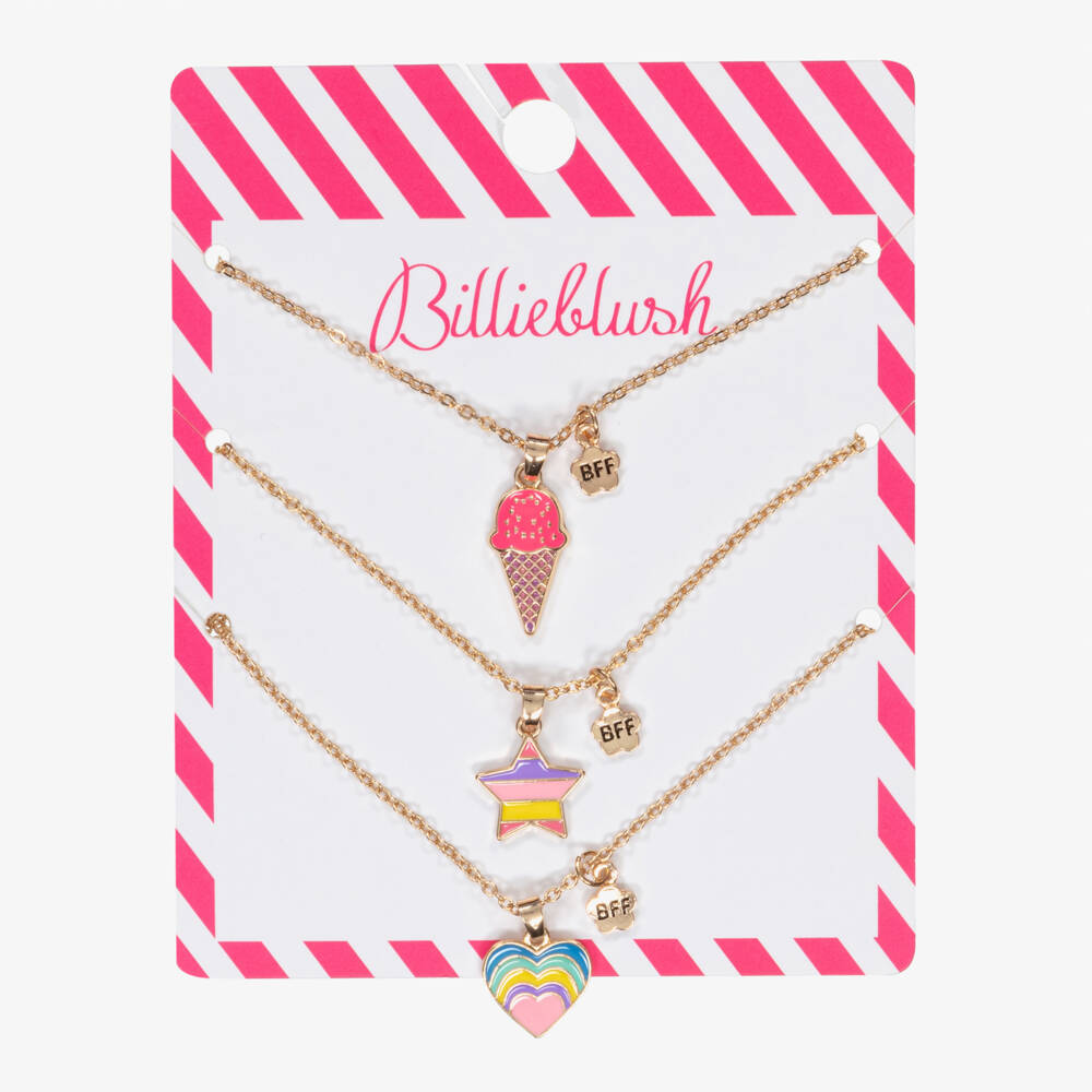 Billieblush-Girls Pink & Gold Friendship Necklaces | Childrensalon Outlet