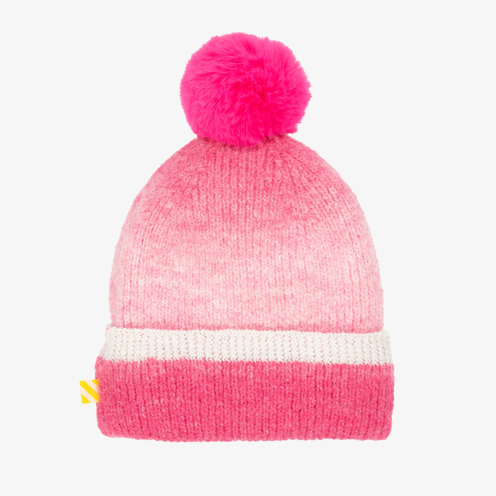 Billieblush-Girls Pink Gradient Knit Pom Hat | Childrensalon Outlet