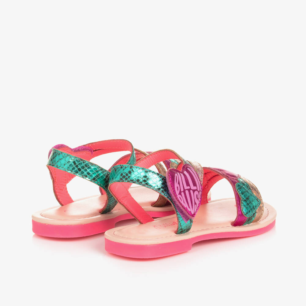 Billieblush-صندل جلد لون زهري وأخضر للبنات | Childrensalon Outlet