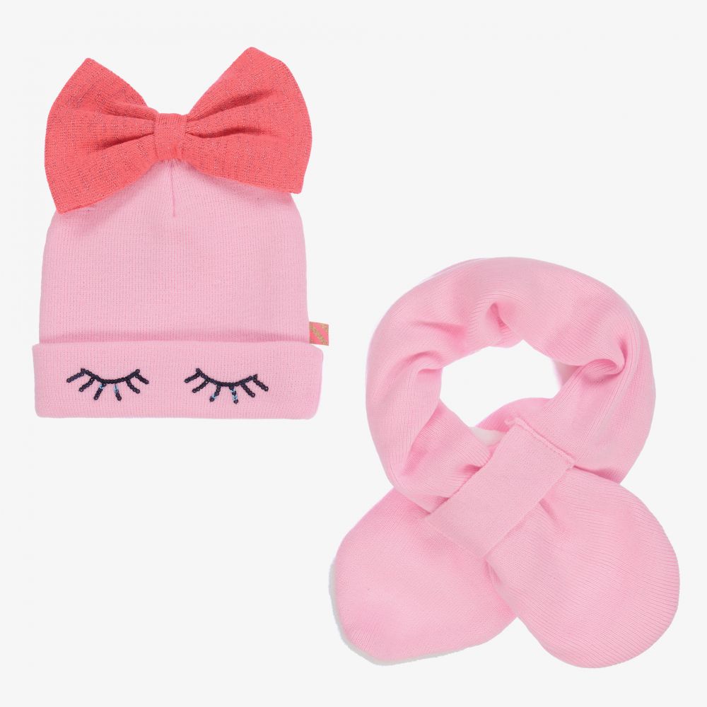 Billieblush - Girls Pink Hat & Scarf Set | Childrensalon
