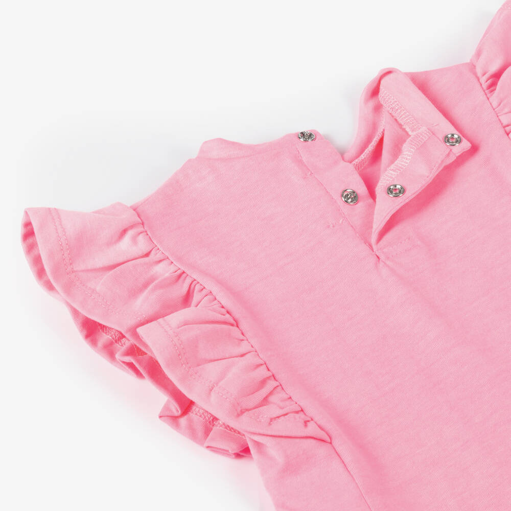 Billieblush-Girls Pink Heart Frill Tee | Childrensalon Outlet