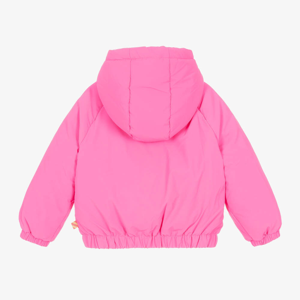 Billieblush-Girls Pink Heart Puffer Coat | Childrensalon Outlet
