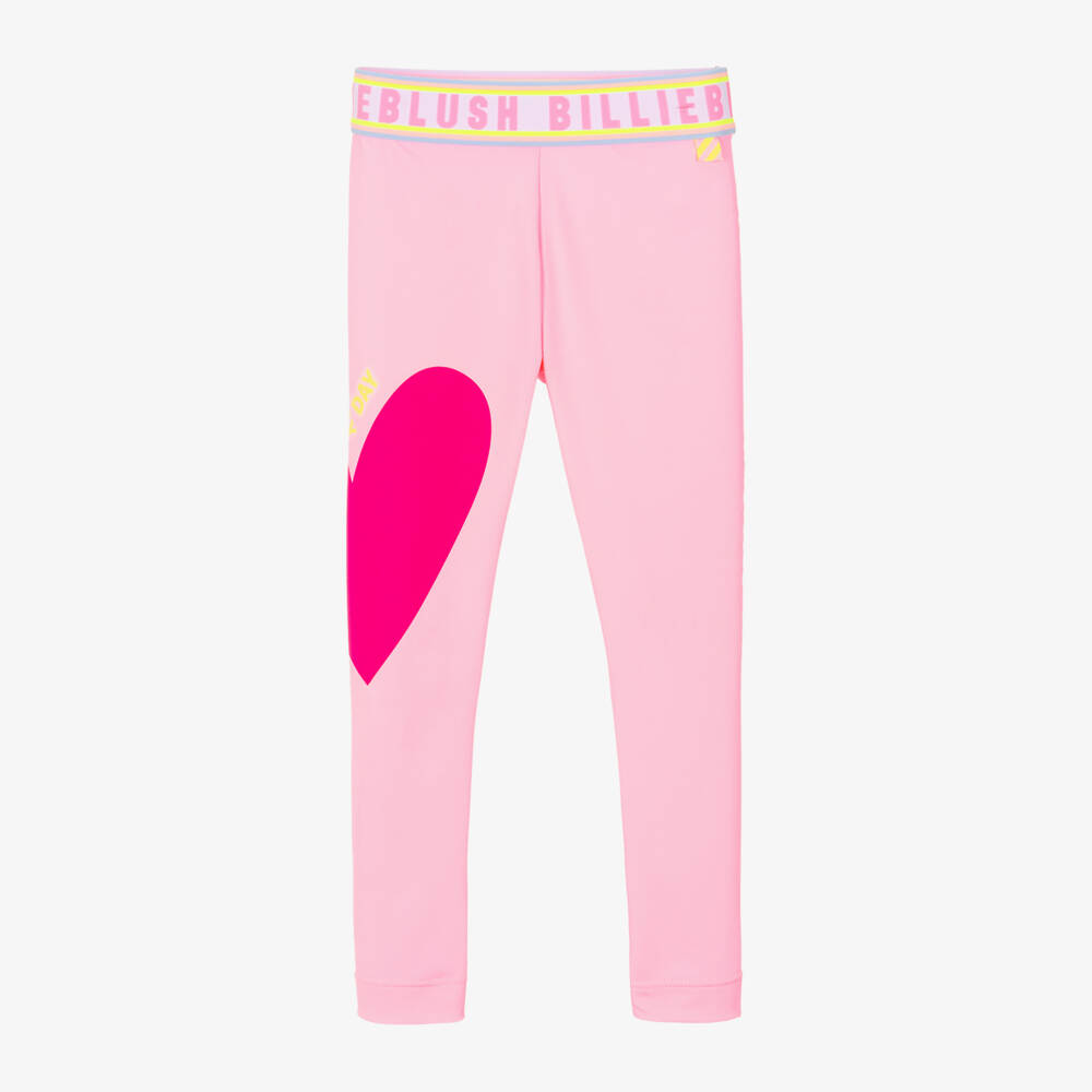 Billieblush-Girls' Pink Heart Stretch Leggings | Childrensalon Outlet