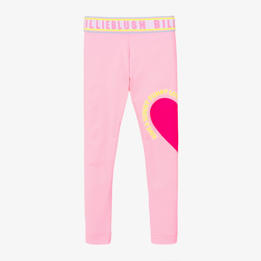 Billieblush-Girls' Pink Heart Stretch Leggings | Childrensalon Outlet