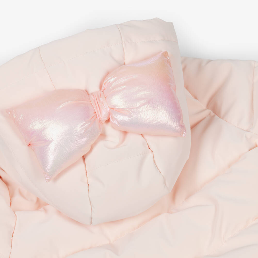 Billieblush-Girls Pink Hooded Puffer Jacket | Childrensalon Outlet
