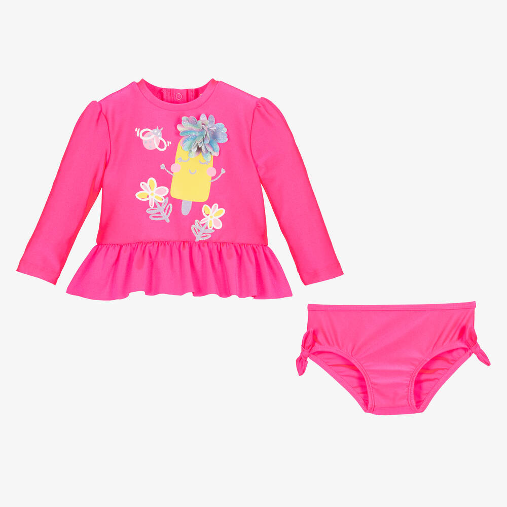 Billieblush-Girls Pink Ice Cream Tankini (UPF40+) | Childrensalon Outlet