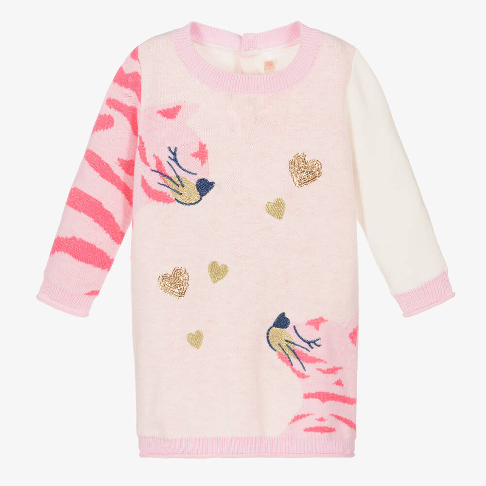 Billieblush - Robe rose et ivoire Chat Fille | Childrensalon