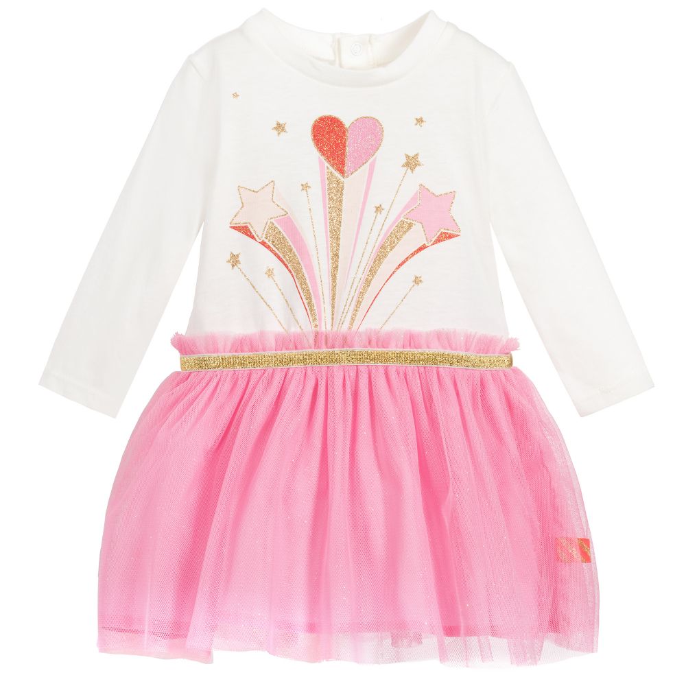 Billieblush - Платье розового цвета и цвета слоновой кости для девочек | Childrensalon
