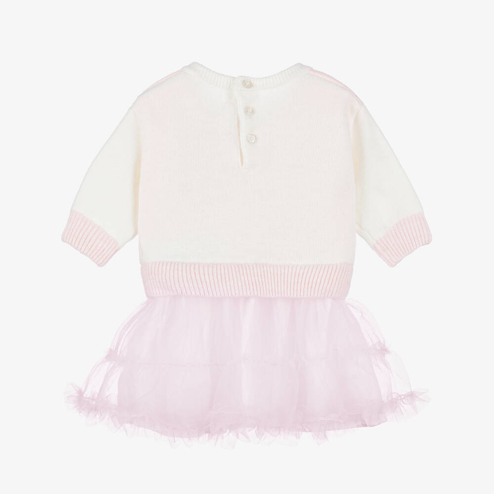 Billieblush-Girls Pink Knit and Tulle Dress | Childrensalon Outlet