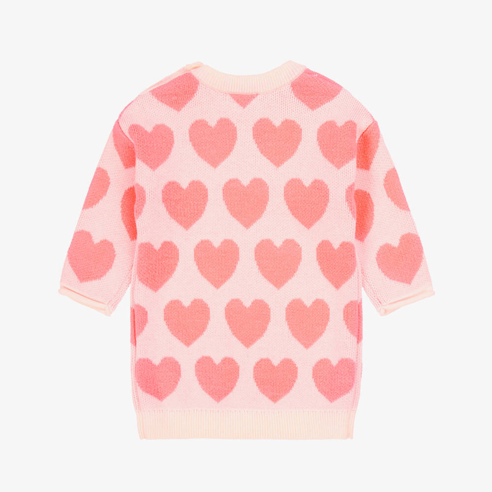 Billieblush-Girls Pink Knitted Heart Dress | Childrensalon Outlet