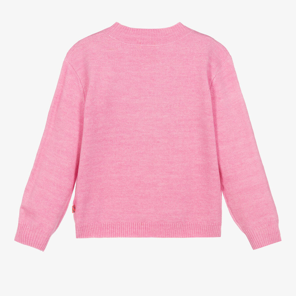 Billieblush-Розовый свитер с сердцем из пайеток | Childrensalon Outlet