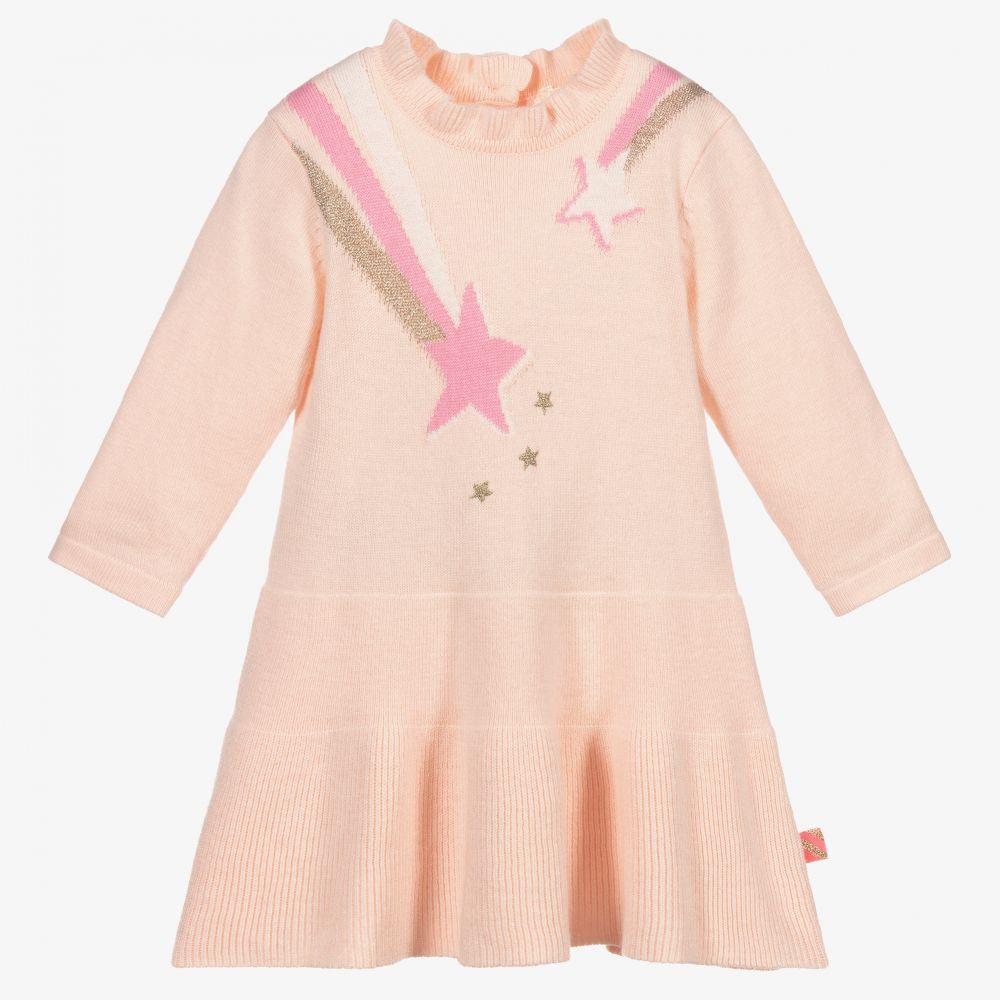 Billieblush - Girls Pink Knitted Star Dress | Childrensalon