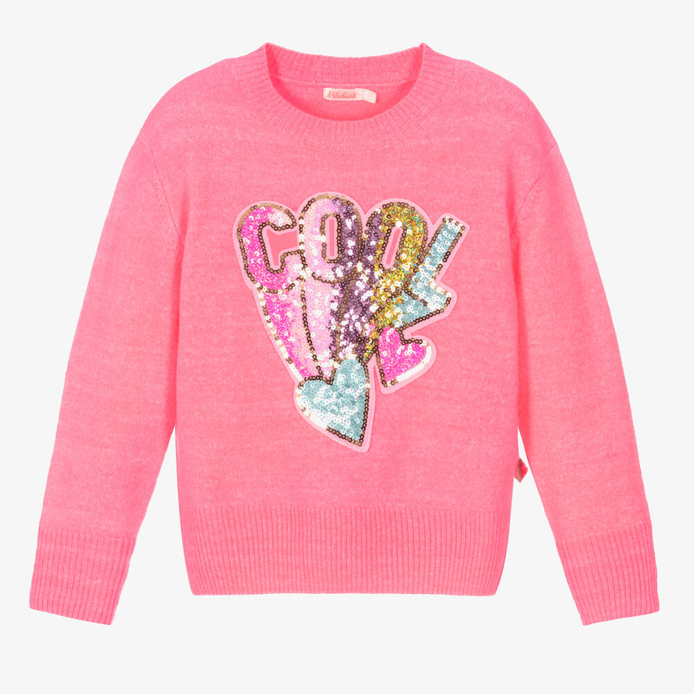 Billieblush - Girls Pink Knitted Sweater | Childrensalon