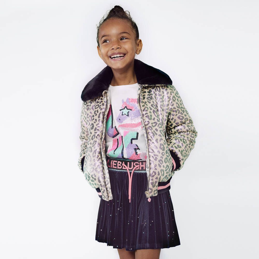 Billieblush-Розовая куртка с леопардовым принтом для девочек | Childrensalon Outlet