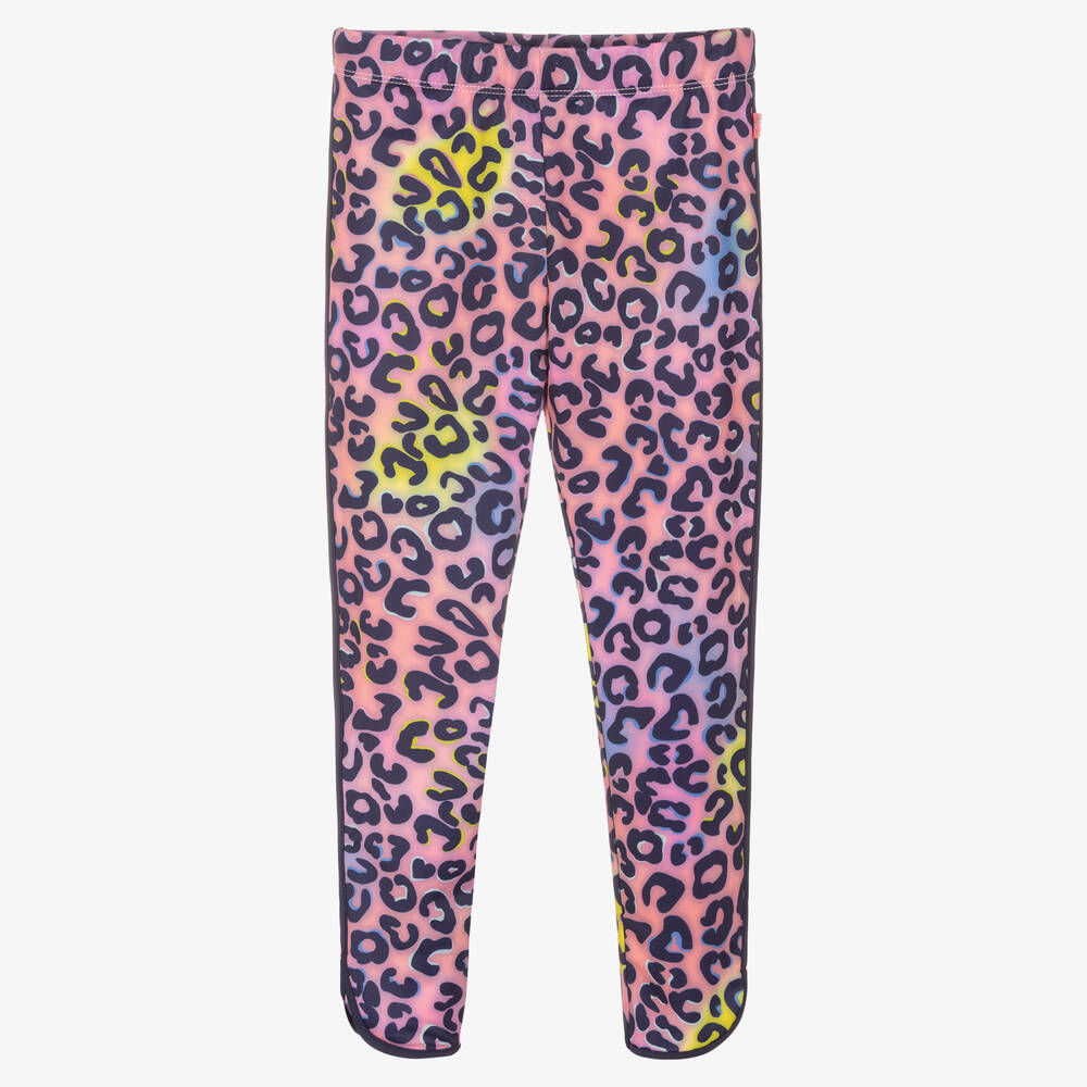 Billieblush - Розовые легинсы с леопардовым принтом для девочек | Childrensalon