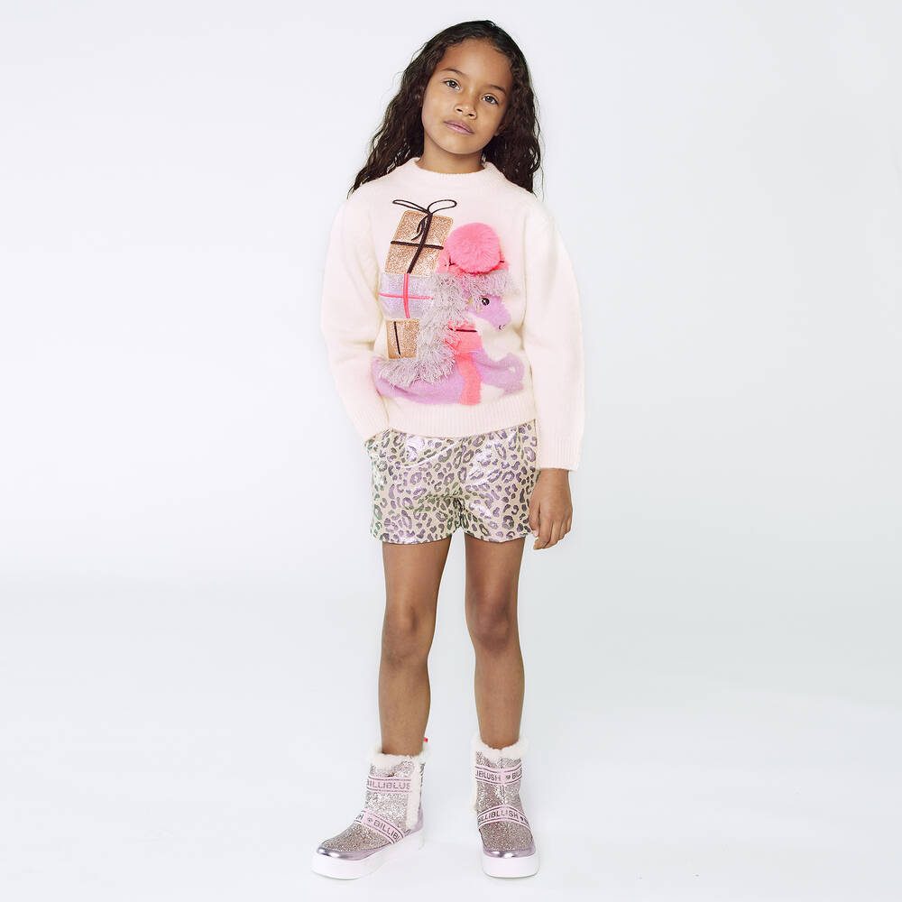 Billieblush-Girls Pink Leopard Print Shorts | Childrensalon Outlet