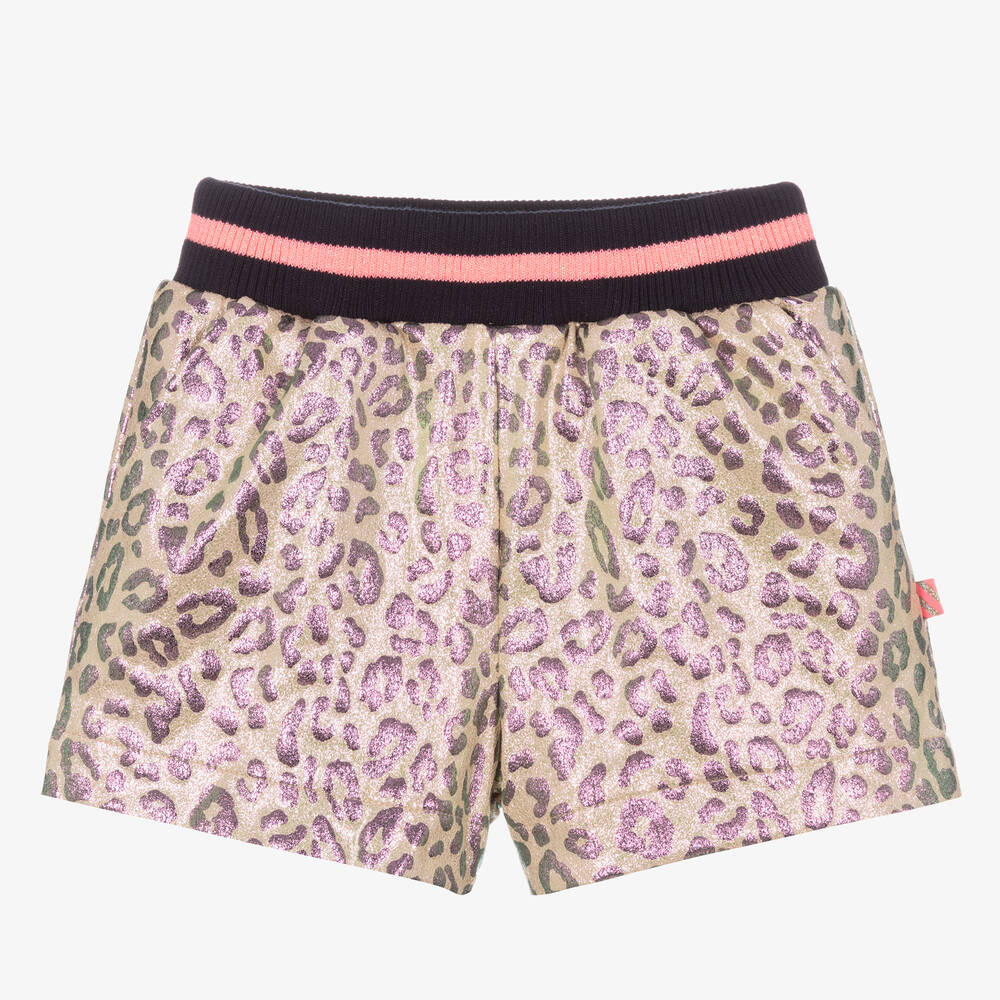 Billieblush - Girls Pink Leopard Print Shorts | Childrensalon