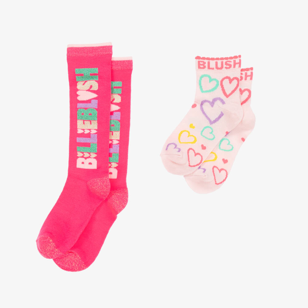 Billieblush-Girls Pink Logo Sock Duo | Childrensalon Outlet