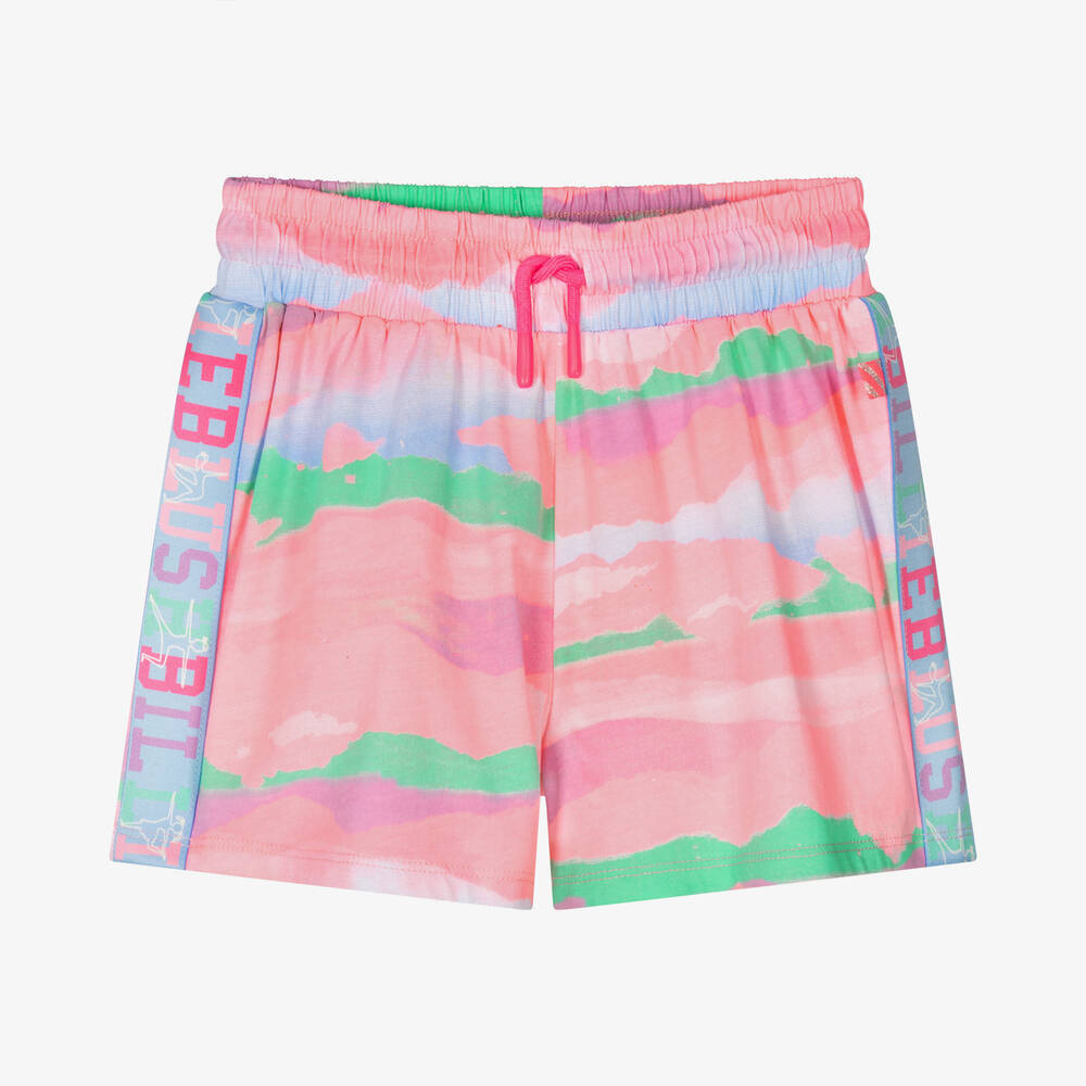 Billieblush - Girls Pink Logo Tape Cotton Shorts | Childrensalon