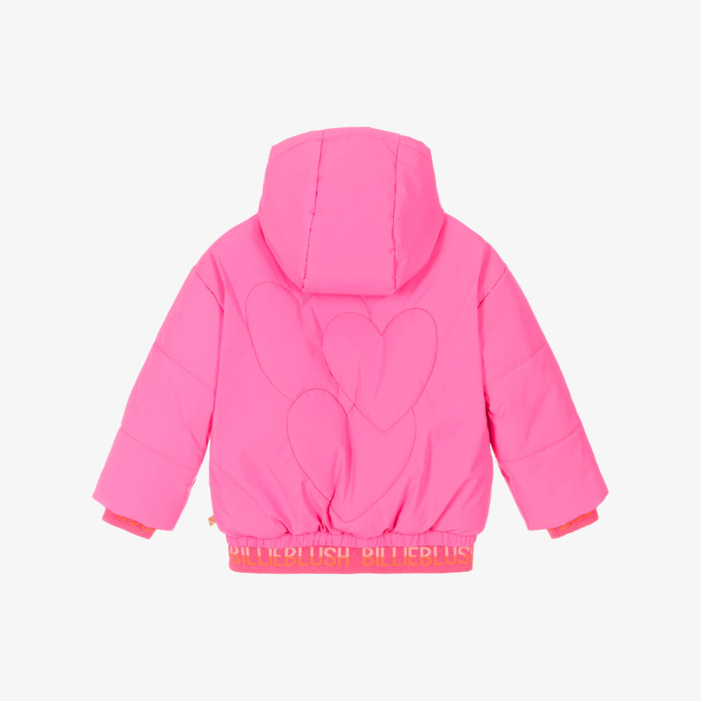 Billieblush-Розовое стеганое пальто с сердечками для девочек | Childrensalon Outlet