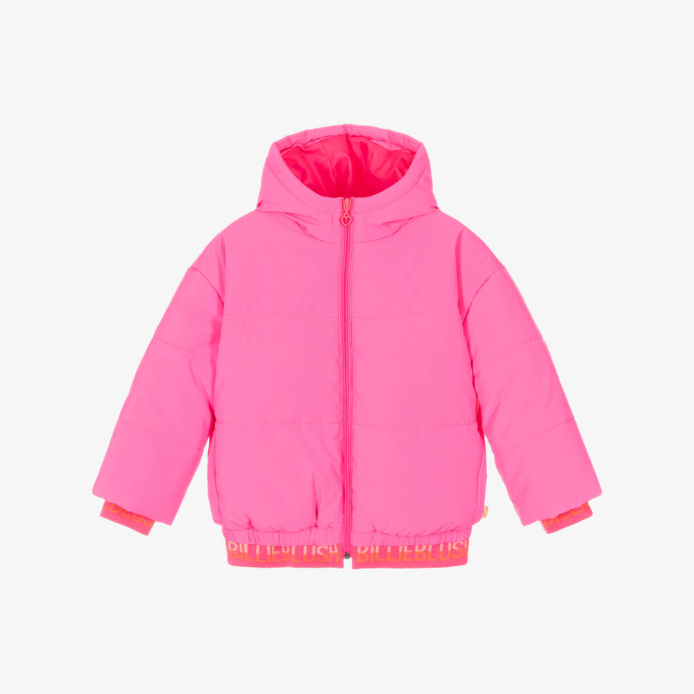 Billieblush-Розовое стеганое пальто с сердечками для девочек | Childrensalon Outlet