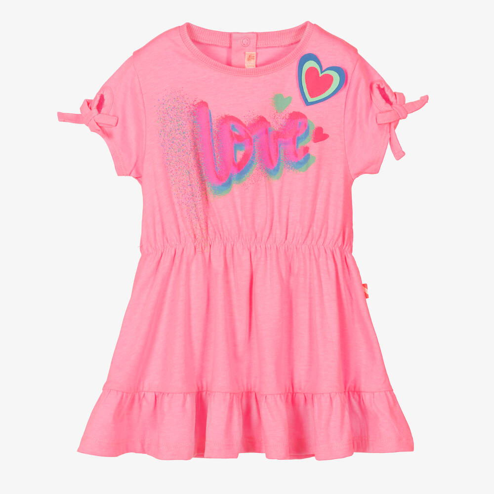 Billieblush-Girls Pink Love Graffiti Print Dress | Childrensalon Outlet