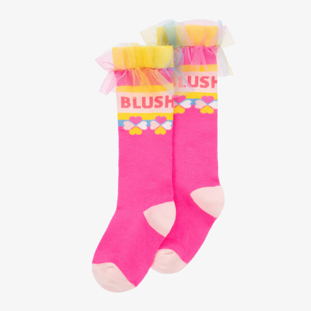 Billieblush-Girls Pink Mesh Ruffle Socks | Childrensalon Outlet