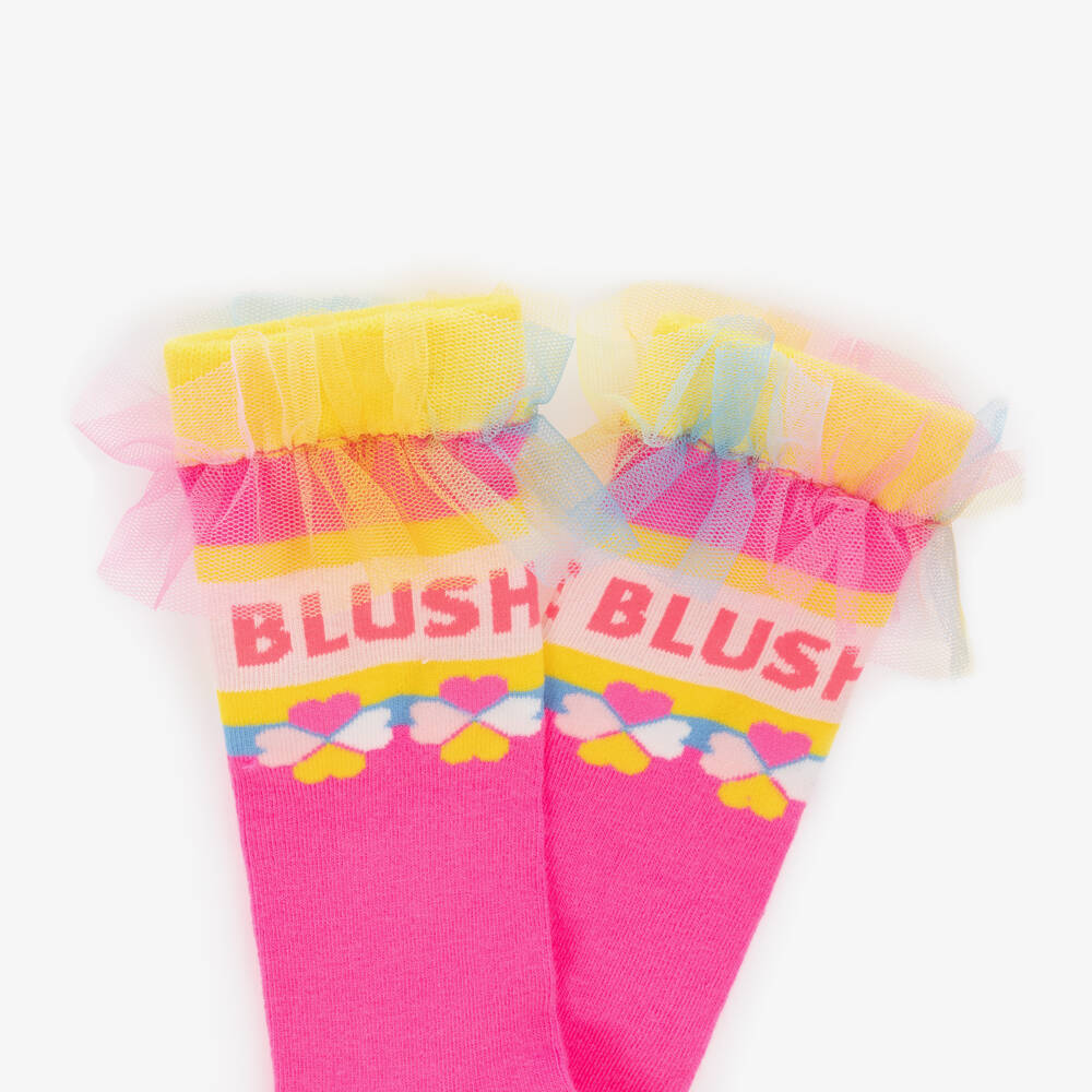 Billieblush-Girls Pink Mesh Ruffle Socks | Childrensalon Outlet