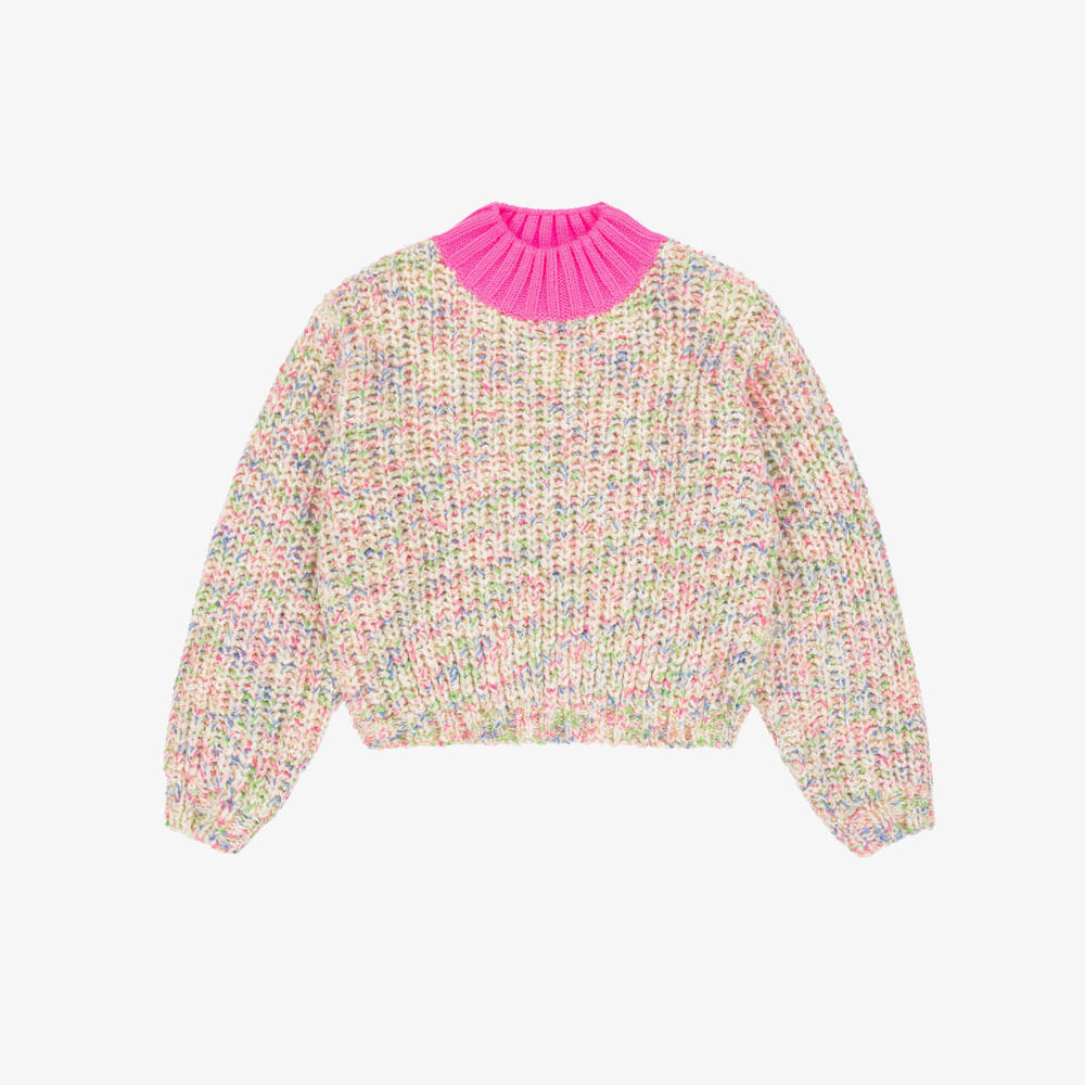 Billieblush-Girls Pink Metallic Knit Pullover | Childrensalon Outlet