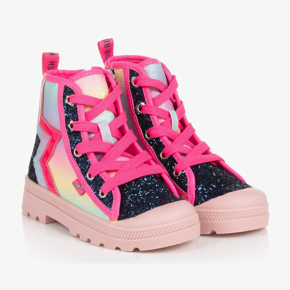 Billieblush - Glitzerstiefeletten Pink/Navyblau | Childrensalon