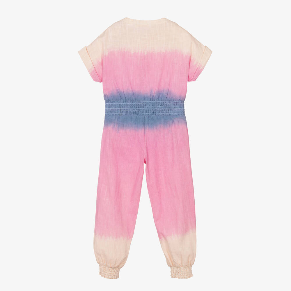 Billieblush-Girls Pink Ombré Cotton Jumpsuit | Childrensalon Outlet