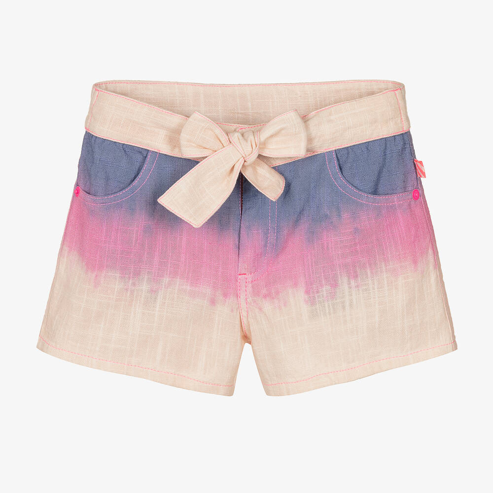 Billieblush - Girls Pink Ombré Cotton Shorts | Childrensalon
