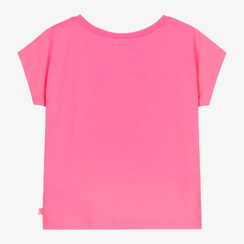 Billieblush Girls Pink Orange T Shirt Childrensalon Outlet
