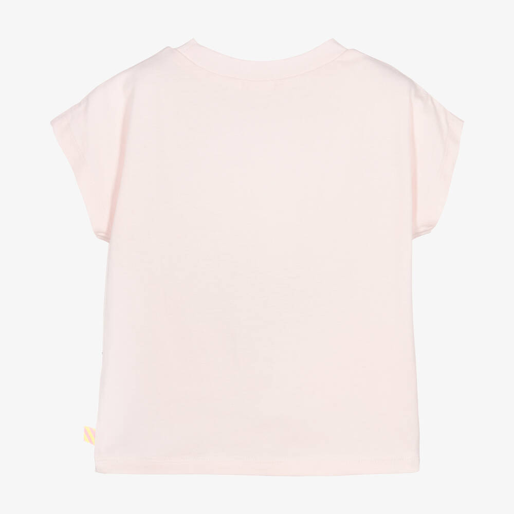 Billieblush-Girls Pink Organic Cotton T-Shirt | Childrensalon Outlet
