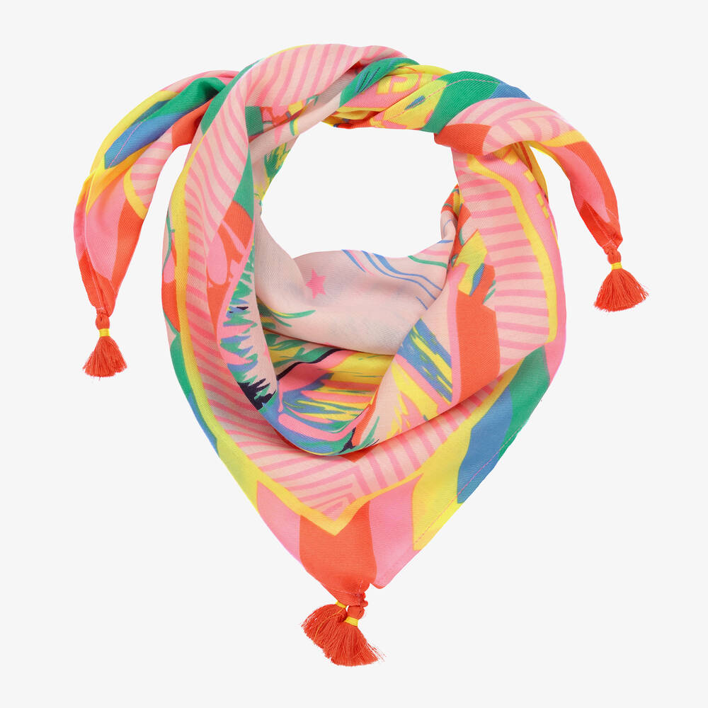 Billieblush - Розовый шарф с пальмами (69см) | Childrensalon