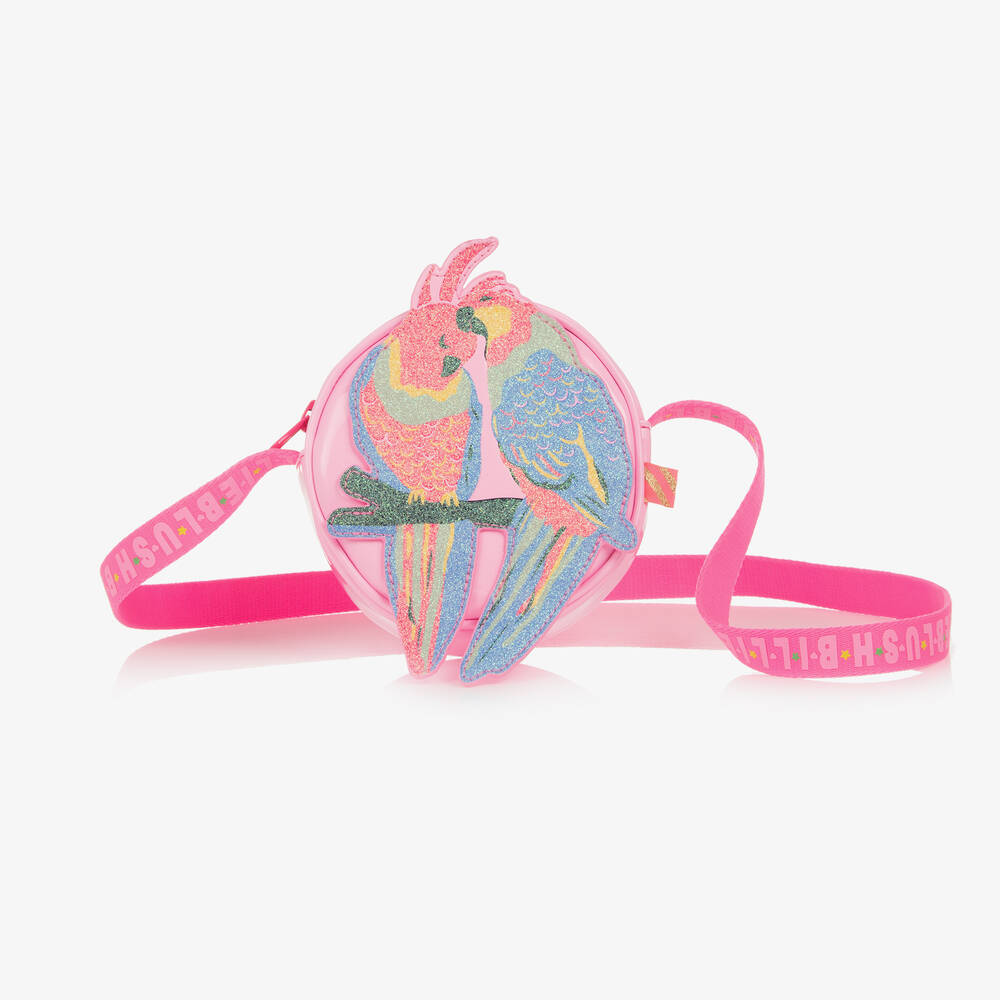 Billieblush - Розовая сумочка через плечо с попугаями (13см) | Childrensalon
