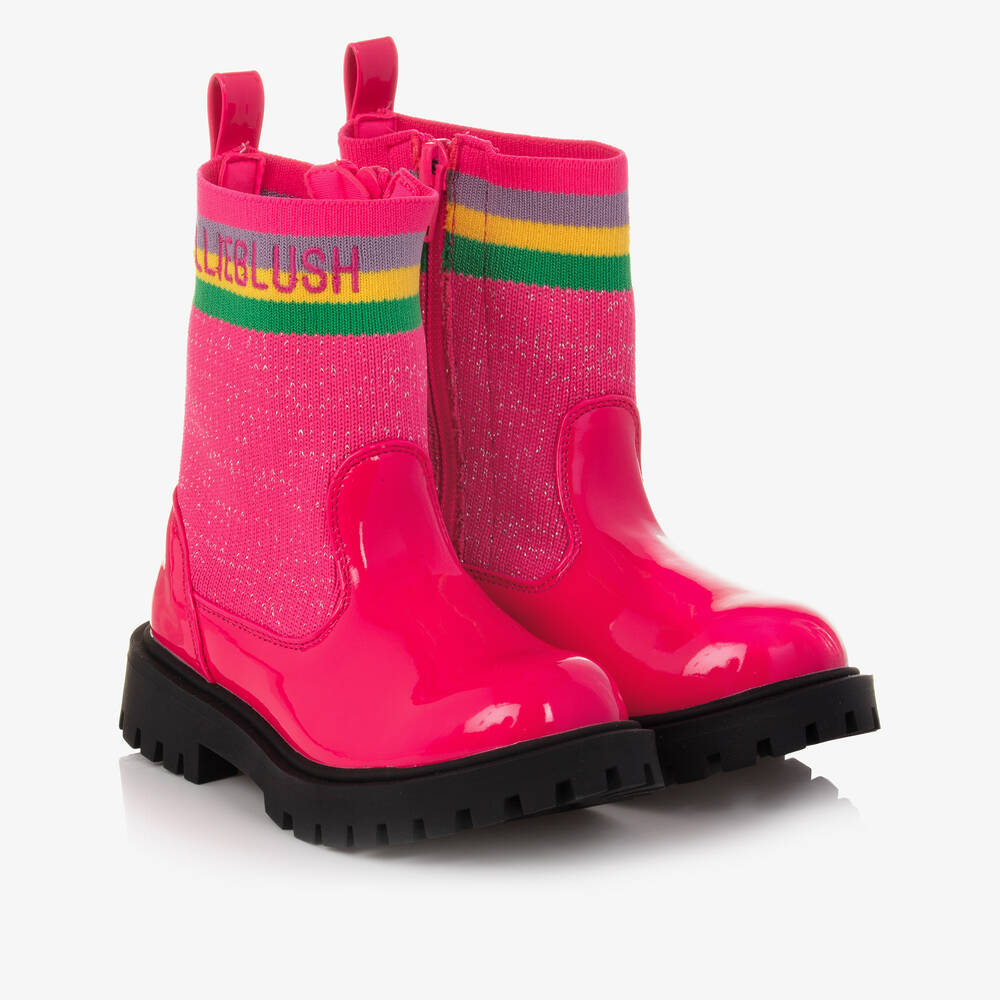 Billieblush - Girls Pink Patent Ankle Boots | Childrensalon