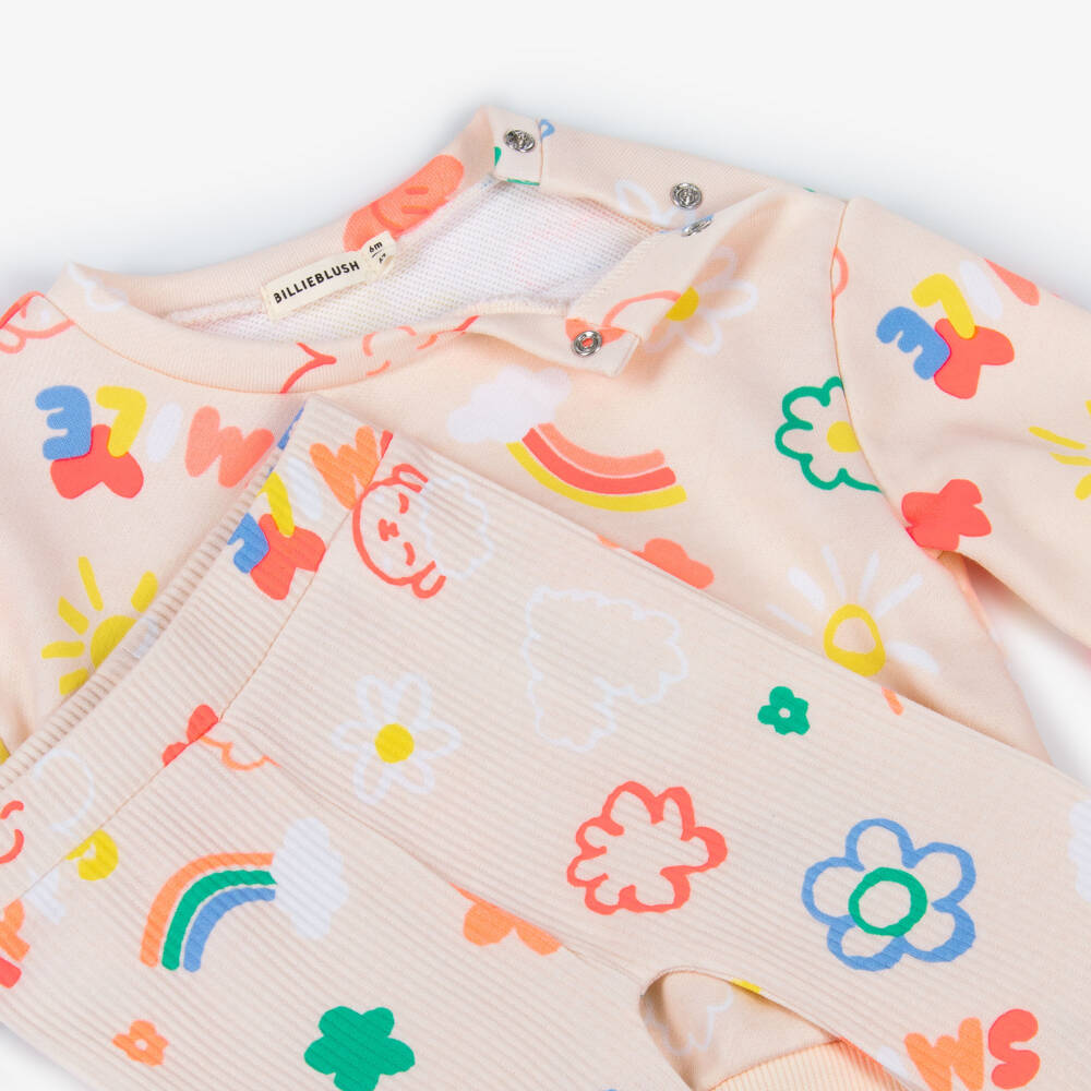 Billieblush-Girls Pink Print Cotton Leggings Set | Childrensalon Outlet