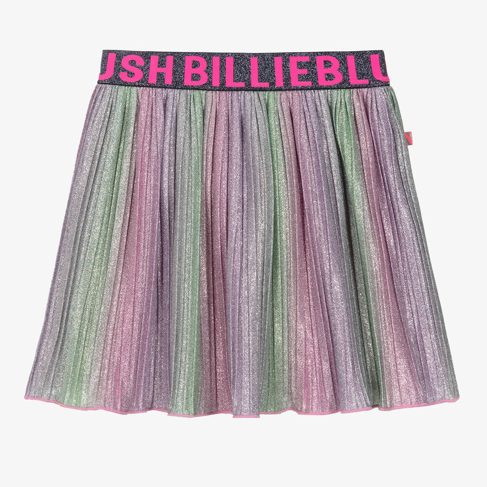 Billieblush - Girls Pink & Purple Glitter Pleated Skirt | Childrensalon
