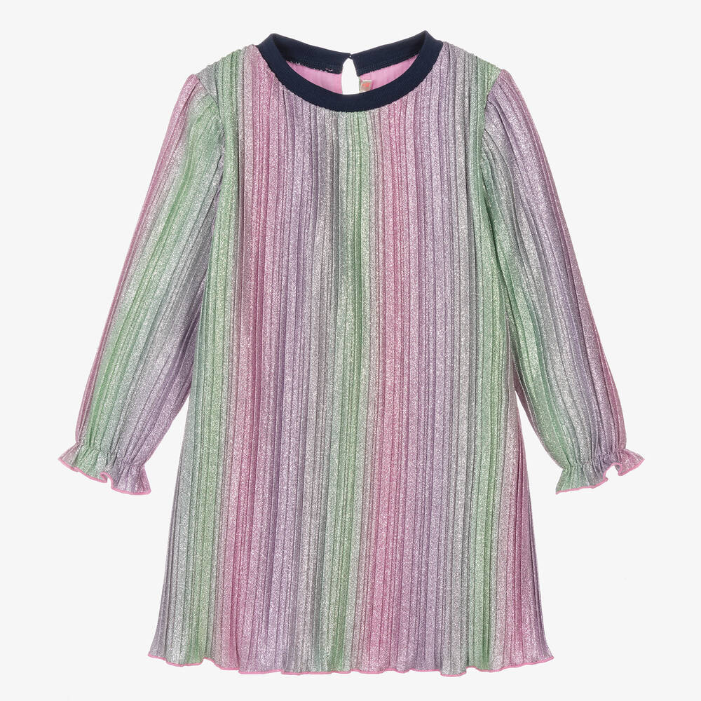 Billieblush-Girls Pink & Purple Metallic Plisse Dress | Childrensalon Outlet
