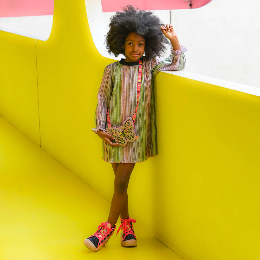 Billieblush-فستان لوريكس جيرسي لون زهري وبنفسجي | Childrensalon Outlet