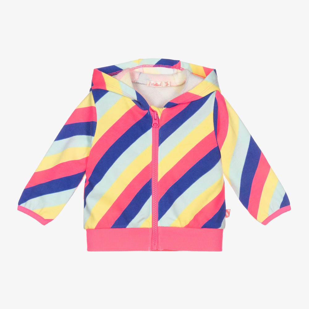 Billieblush - Girls Pink Rainbow Zip-Up Top | Childrensalon