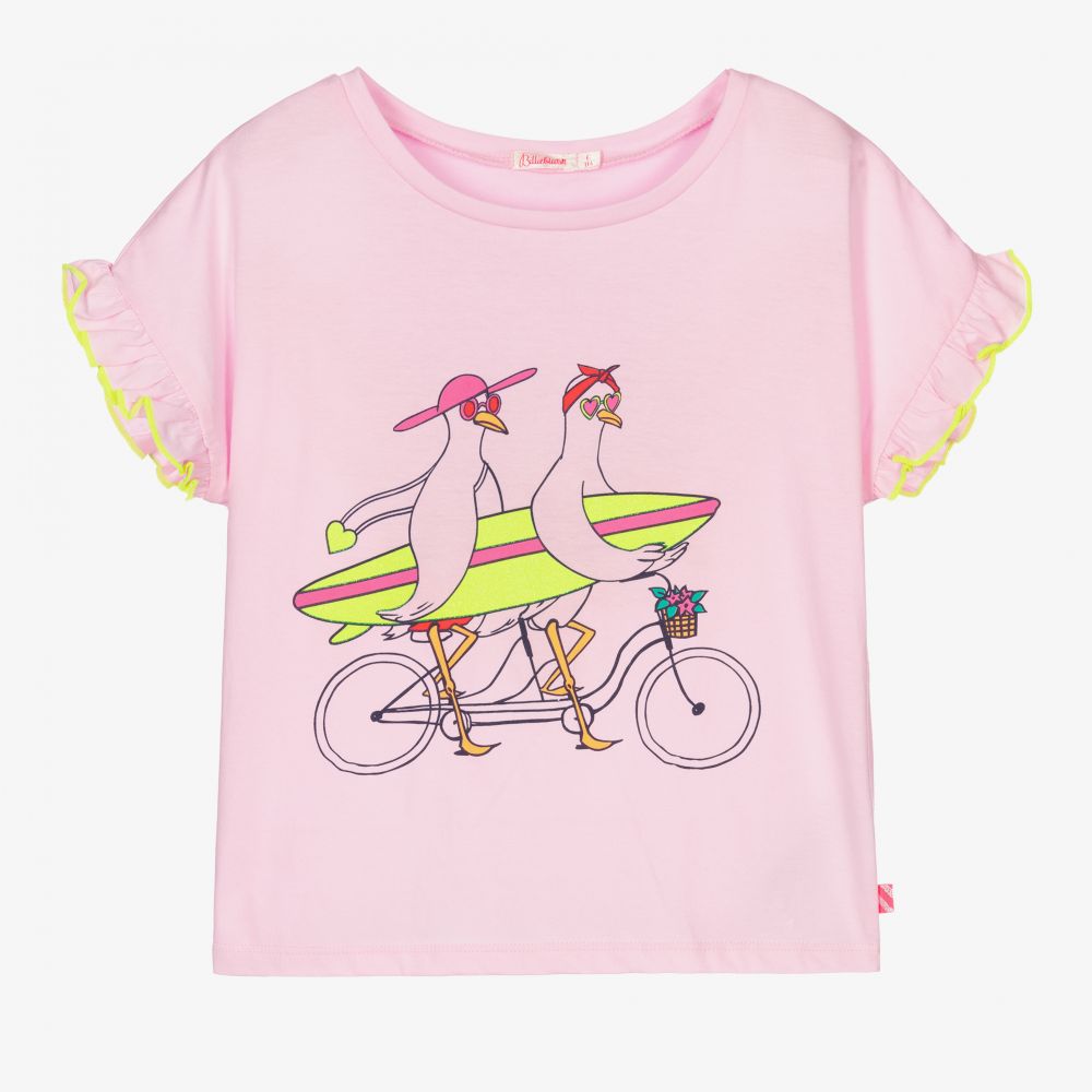 Billieblush - Girls Pink Ruffle T-Shirt | Childrensalon