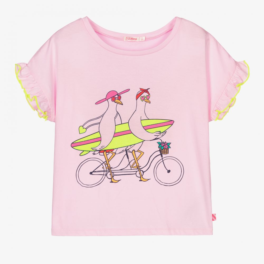 Billieblush-Girls Pink Ruffle T-Shirt | Childrensalon Outlet