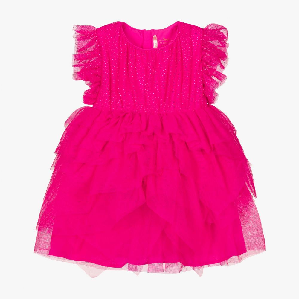 Billieblush - Girls Pink Ruffle Tulle Dress | Childrensalon