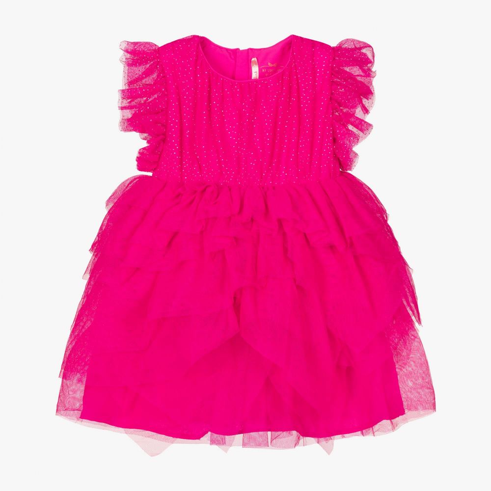 Billieblush-Girls Pink Ruffle Tulle Dress | Childrensalon Outlet