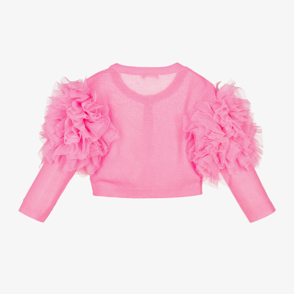 Billieblush-Кардиган из розового тюля с рюшами для девочек | Childrensalon Outlet