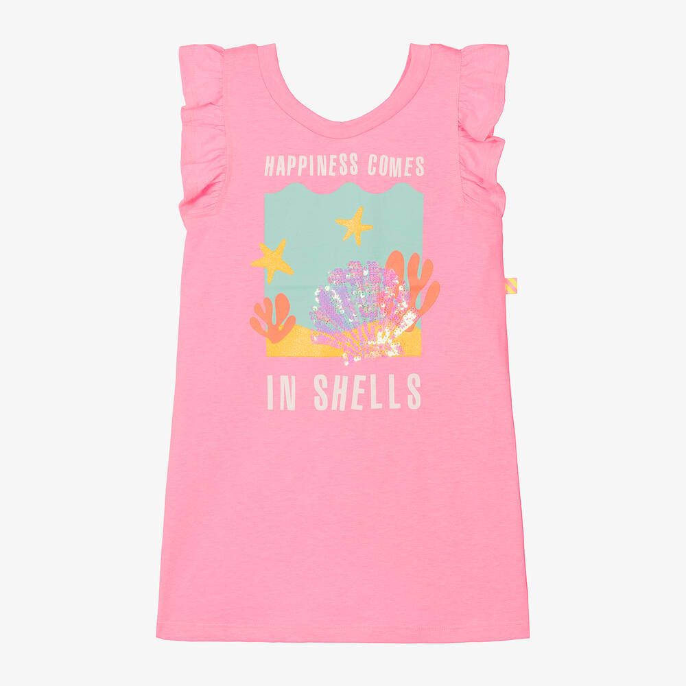Billieblush-Girls Pink Seashell Cotton Dress | Childrensalon Outlet