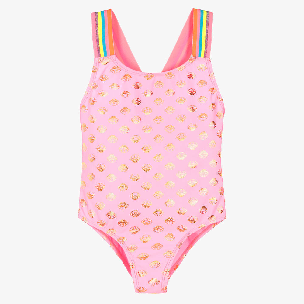Billieblush-Girls Pink Seashell Swimsuit | Childrensalon Outlet