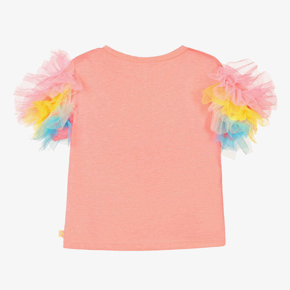 Billieblush-Girls Pink Sequin Cotton T-Shirt | Childrensalon Outlet